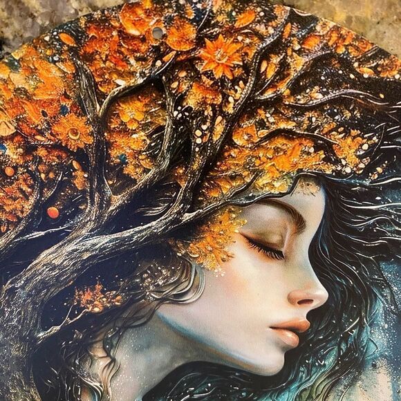 8x8 Round Faux Resin Painting - Picture 3 of 6